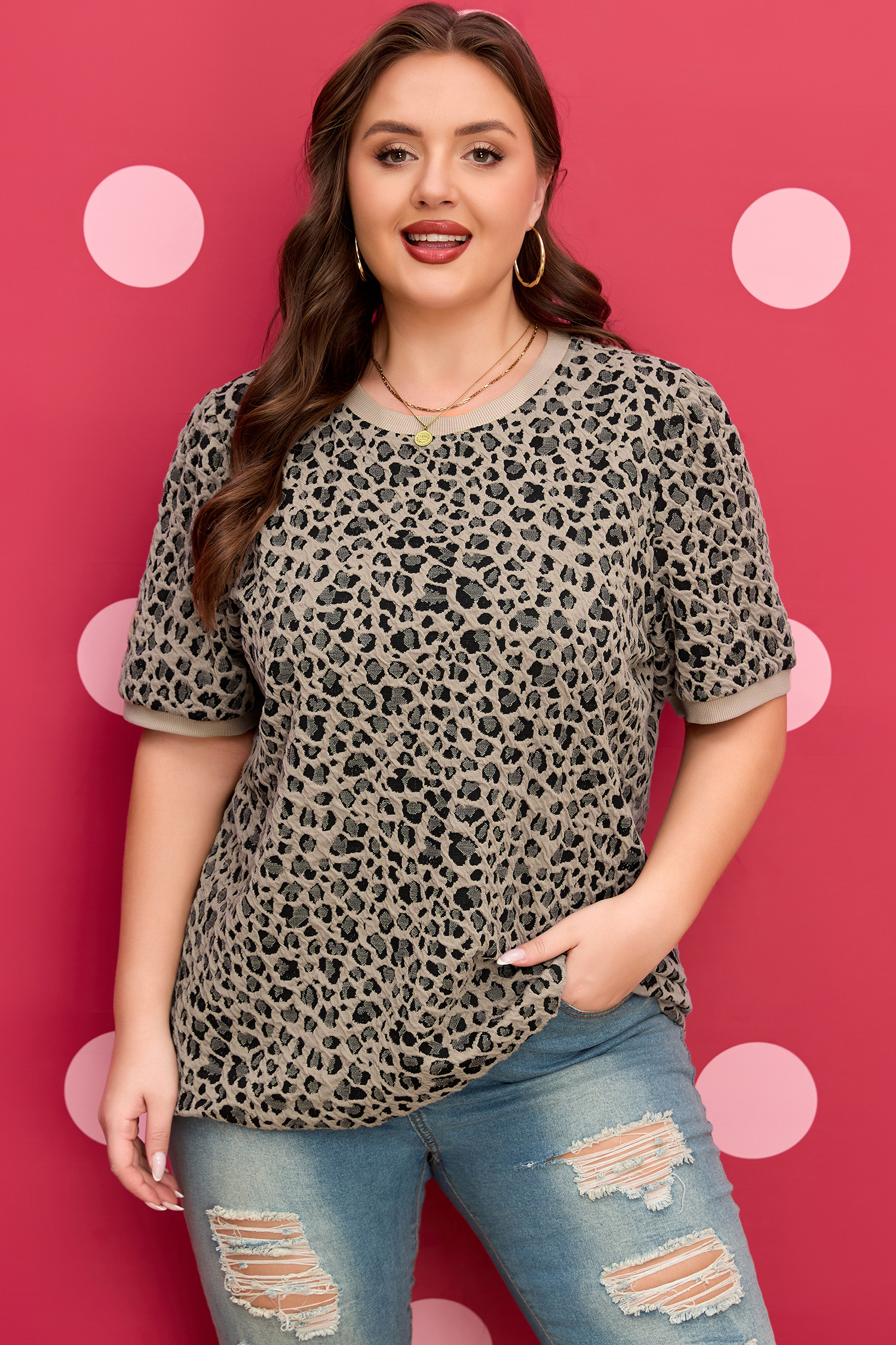 Beige Zip up Collared Leopard Cap Sleeve Top - loveforevers
