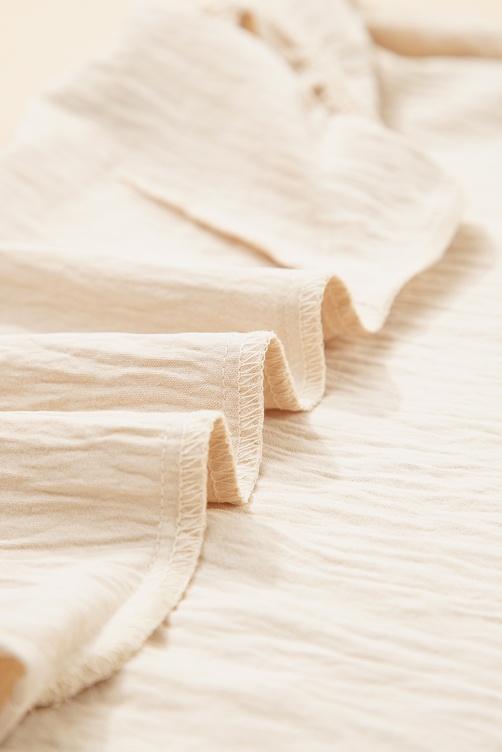 Parchment Textured Frilly Trim V Neck Sleeveless Top - loveforevers