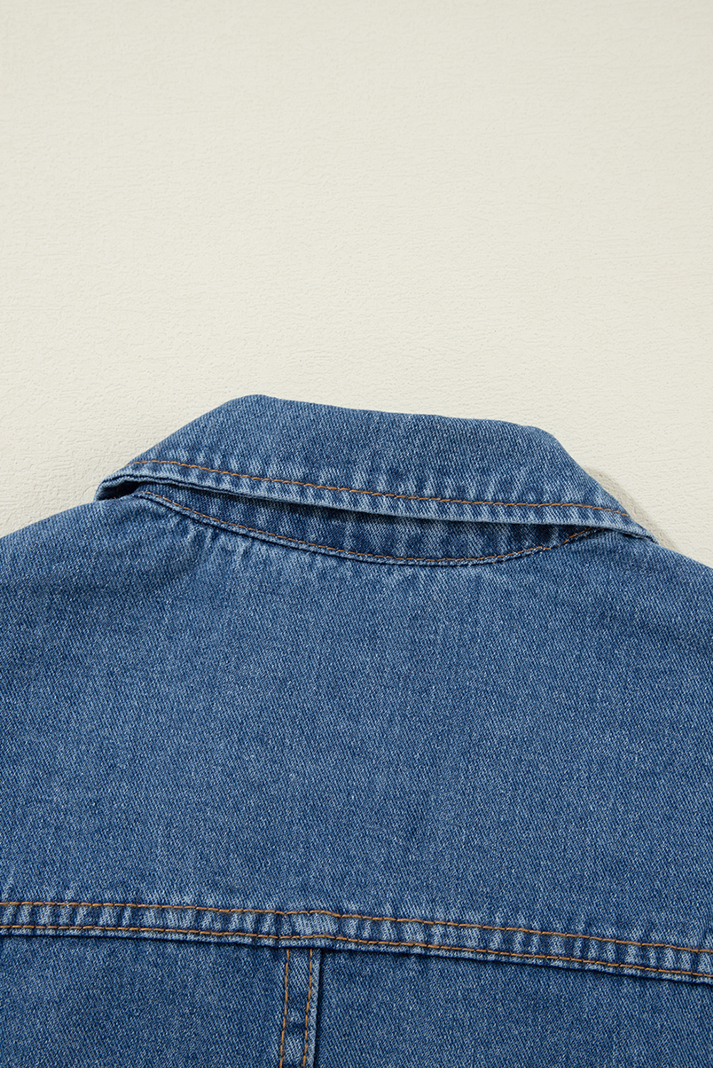 Black Side Pockets Lapel Collar Denim Jacket - loveforevers