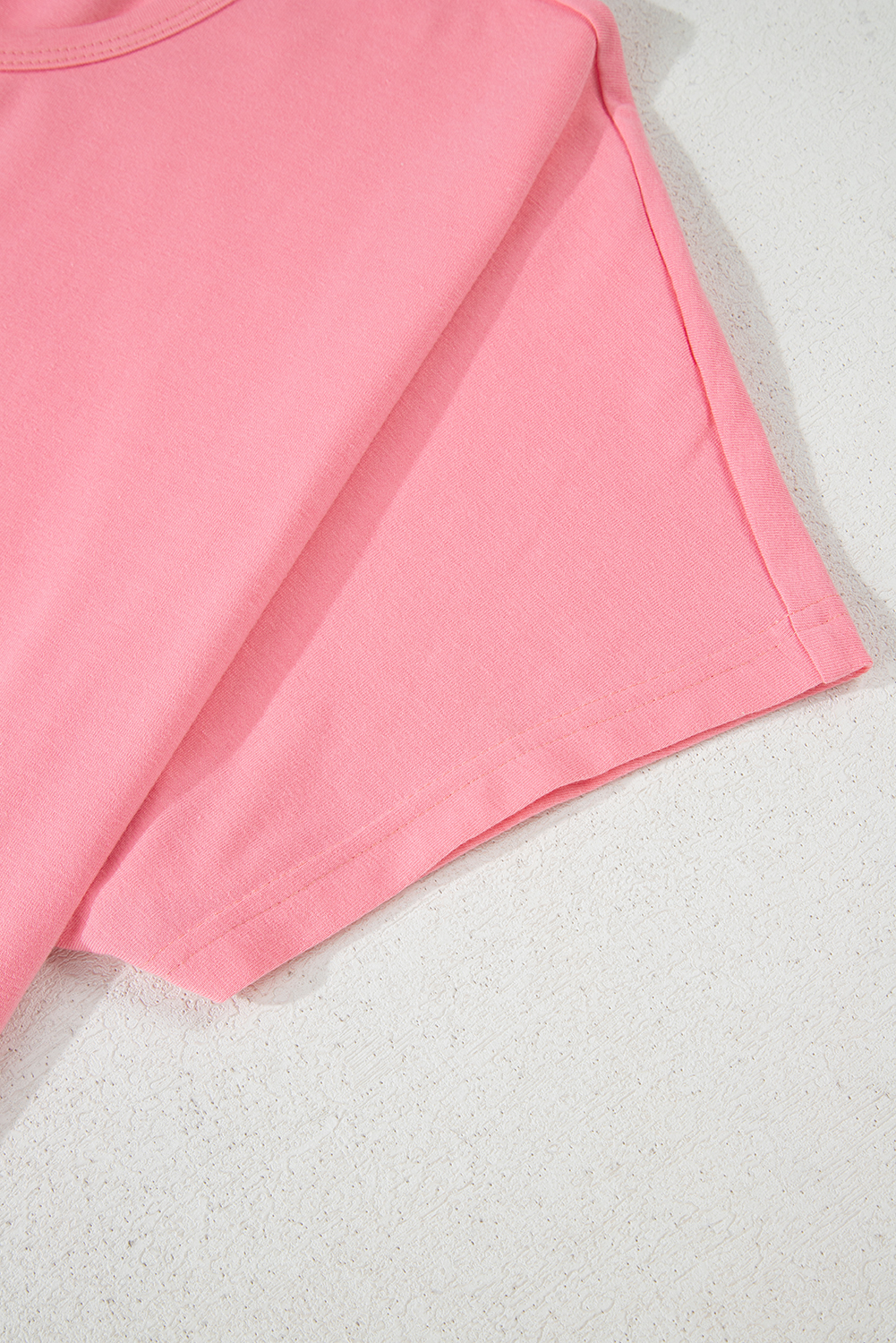 Pink Frilled Hem Loose T-Shirt - loveforevers