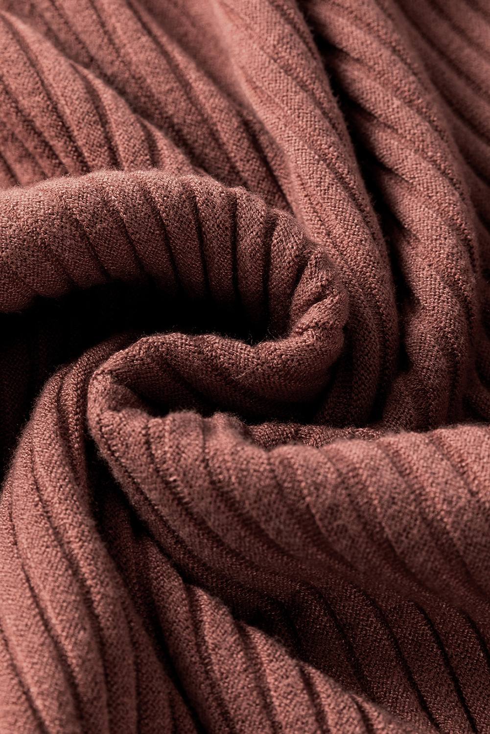 Mineral Red Turtleneck Ribbed Knit Tunic Sweater - loveforevers