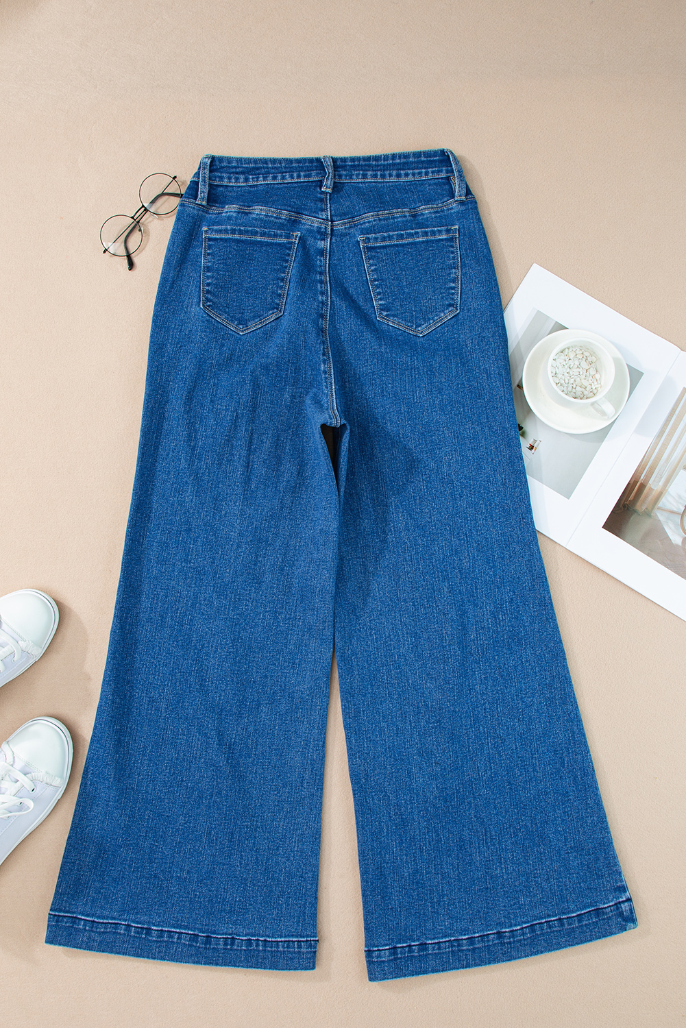 Black Plain Seam Detail Flared Bottom Ankle Length Jeans - loveforevers