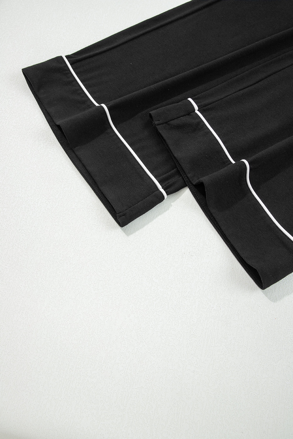 Black Contrast Trim Hooded Lounge Cardigan and Pants Set - loveforevers