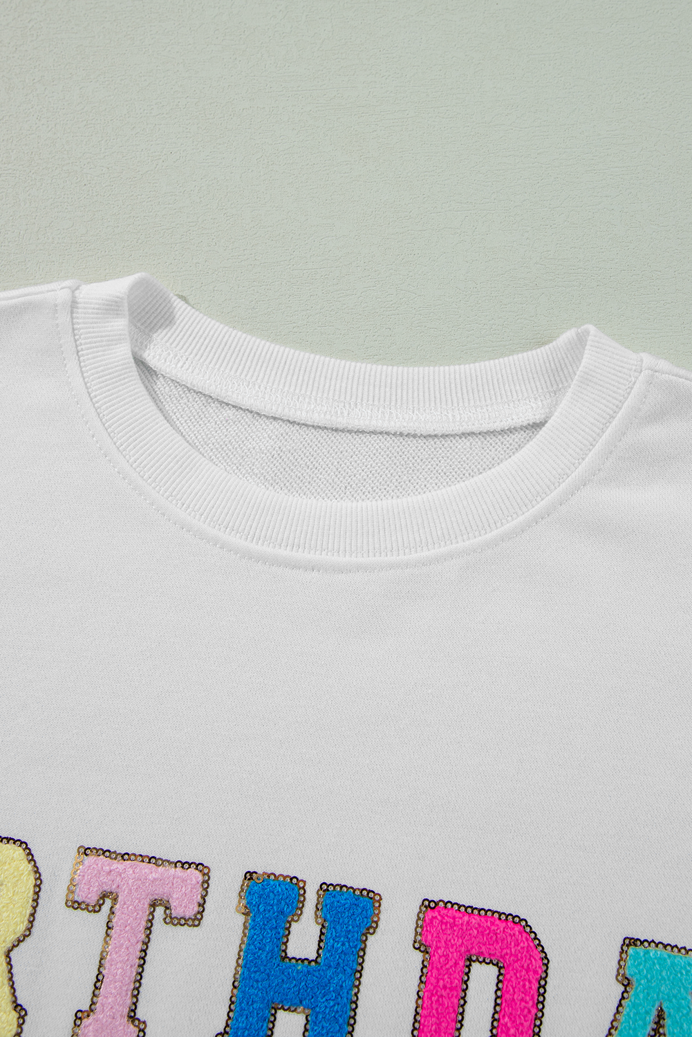 White BIRTHDAY QUEEN Graphic Balloon Sleeve Sweatshirt - loveforevers