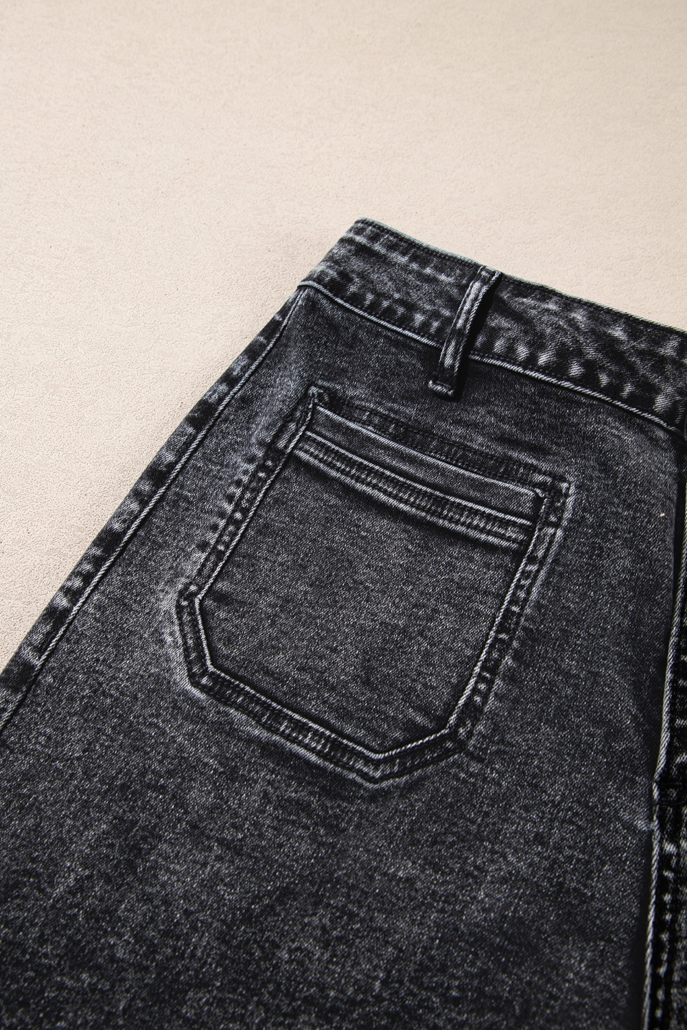 Light Blue Chic Patch Pocket Straight Leg Loose Jeans - loveforevers