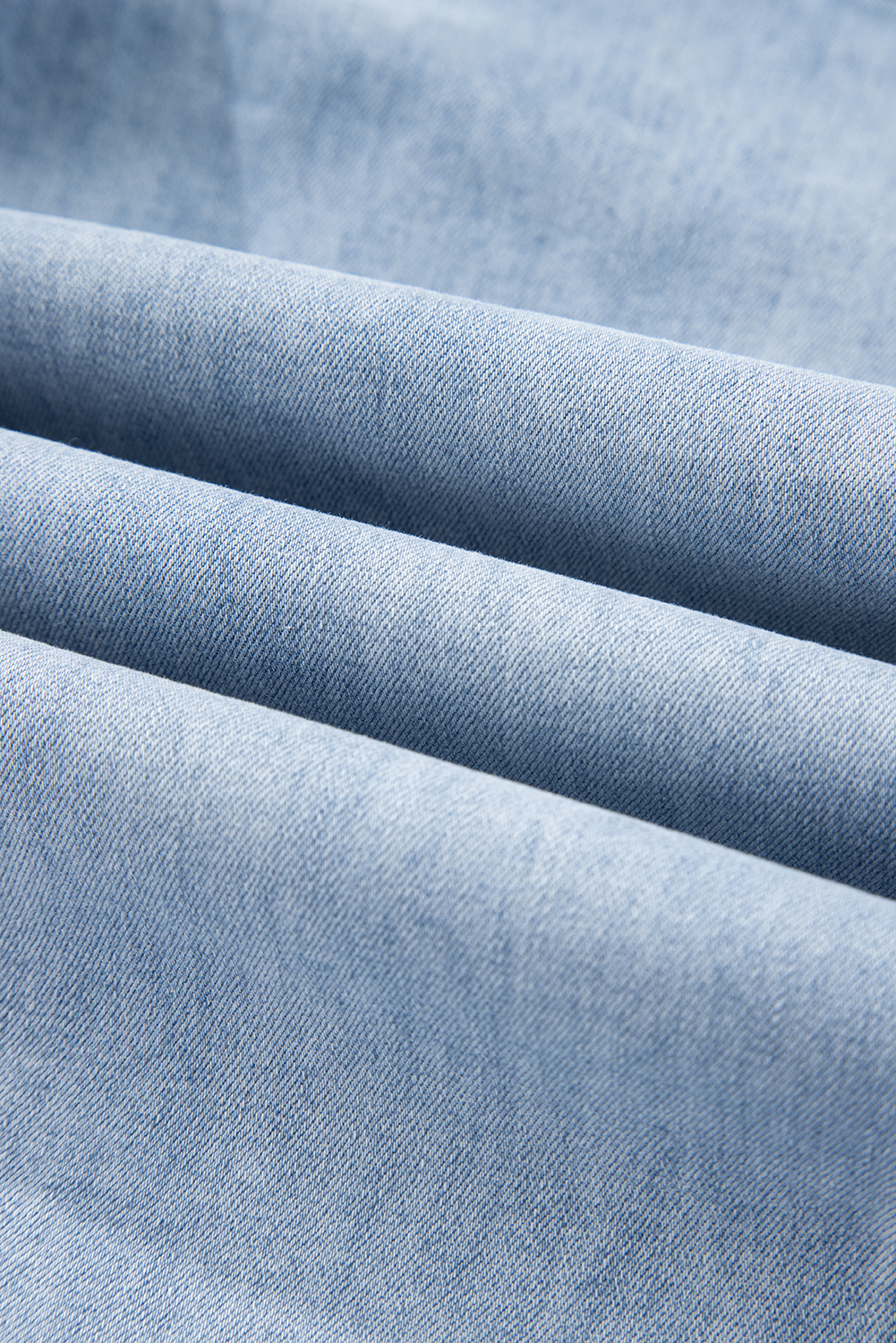 Beau Blue Drawstring Seam Detail Raw Hem Wide Leg Denim Pants - loveforevers