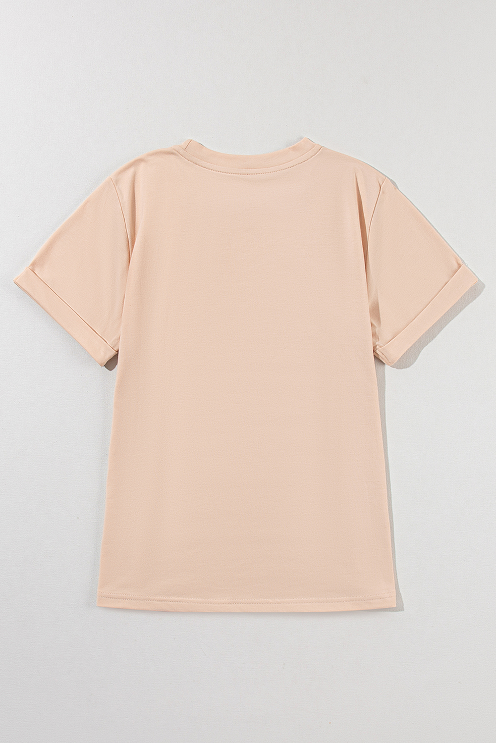 Khaki Casual Plain Crew Neck Tee - loveforevers