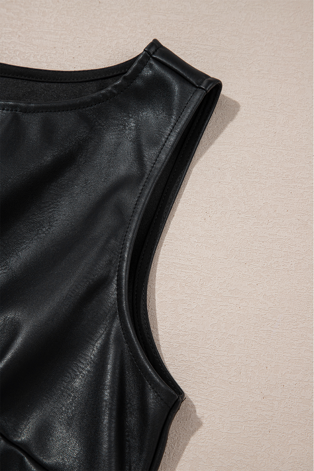 Wild Ginger  Vegan Leather Sleeveless Mini Dress - loveforevers