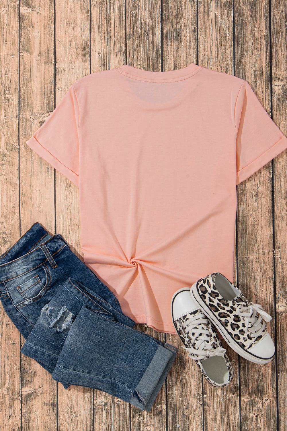 Khaki Casual Plain Crew Neck Tee - loveforevers