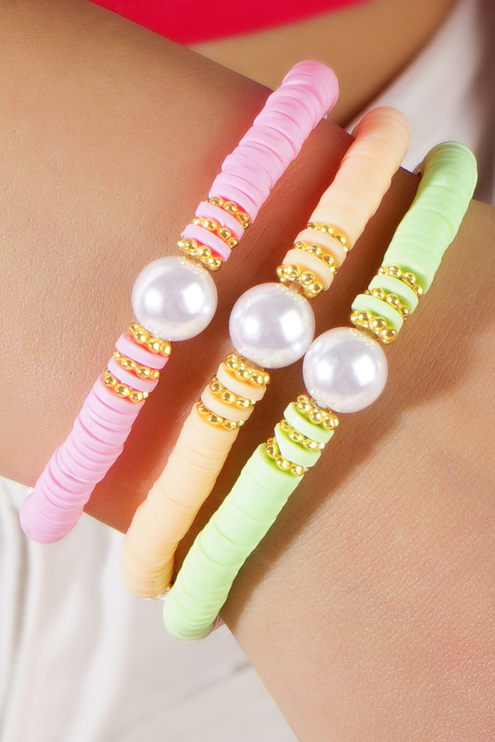 Light Pink Bohemian Style Beaded Stretch Bracelet - loveforevers