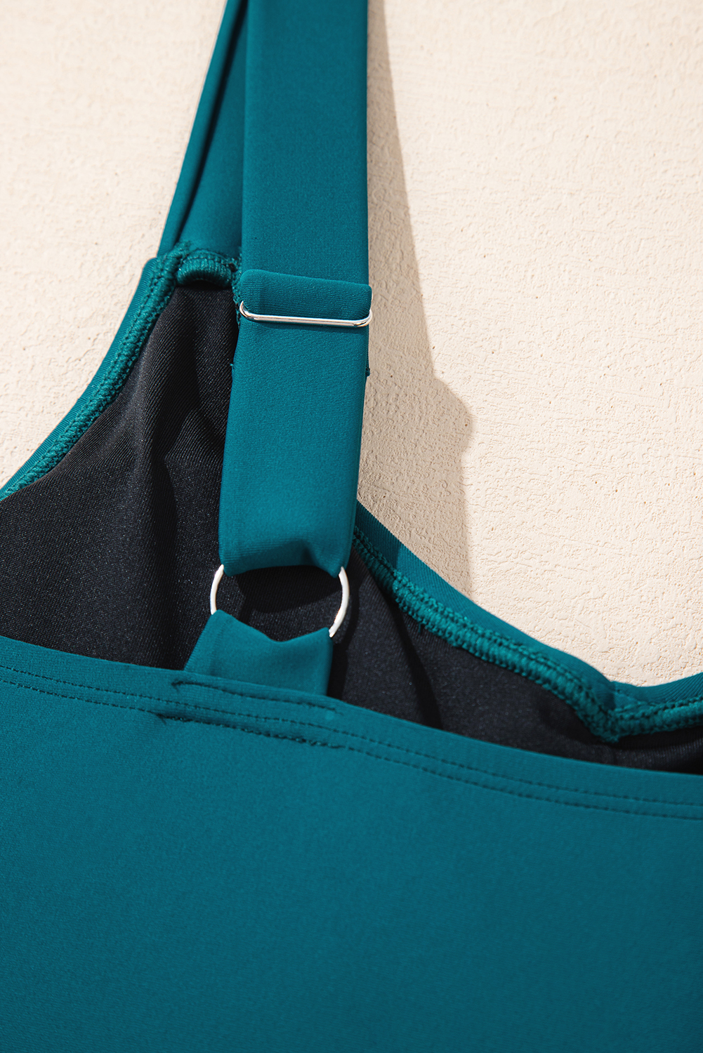 Sea Green Adjustable Straps Cutout Ruched Knot Slit One Piece Swim Dress - loveforevers