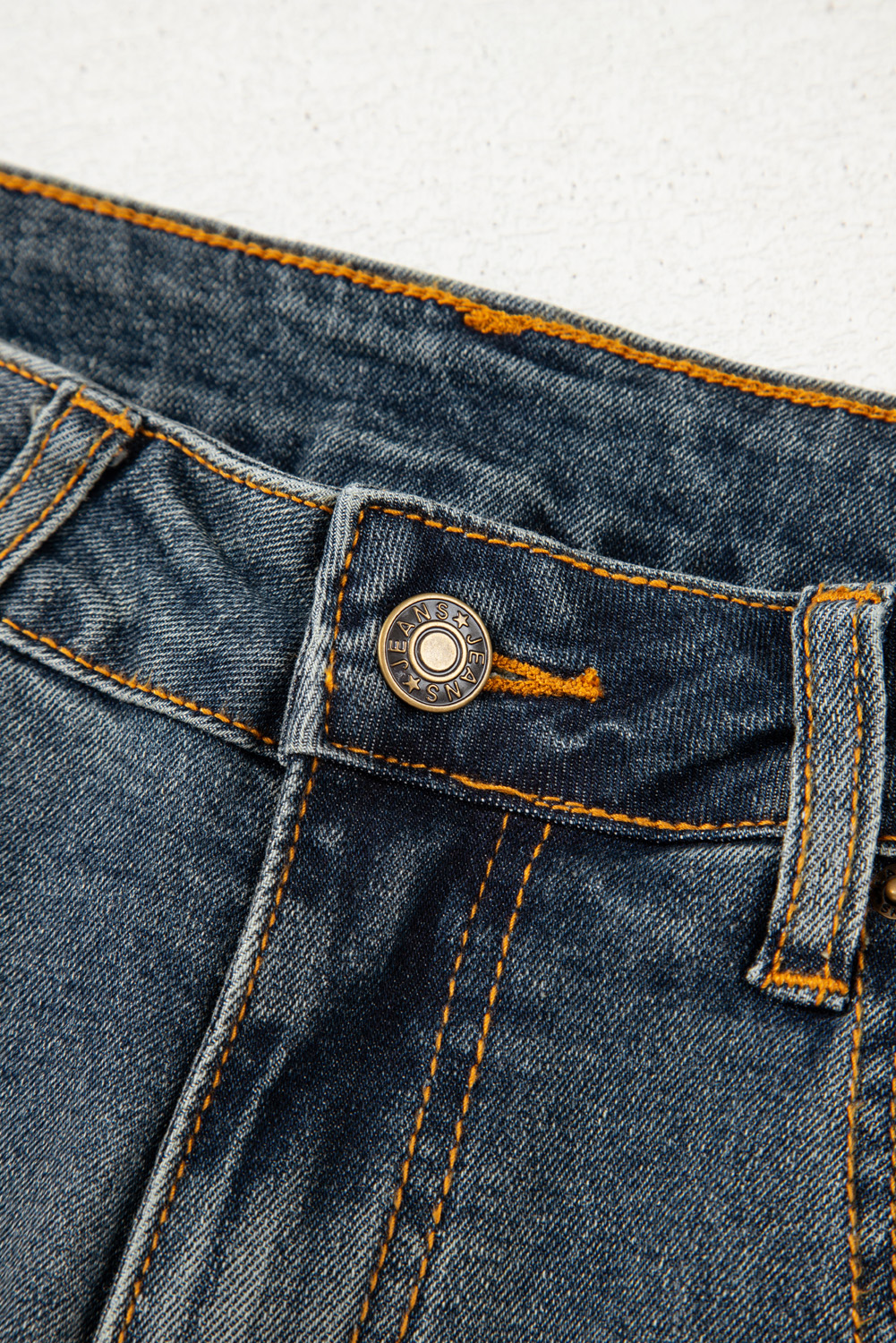 Sail Blue Exposed Stitching Loose Straight High Waist Jeans - loveforevers