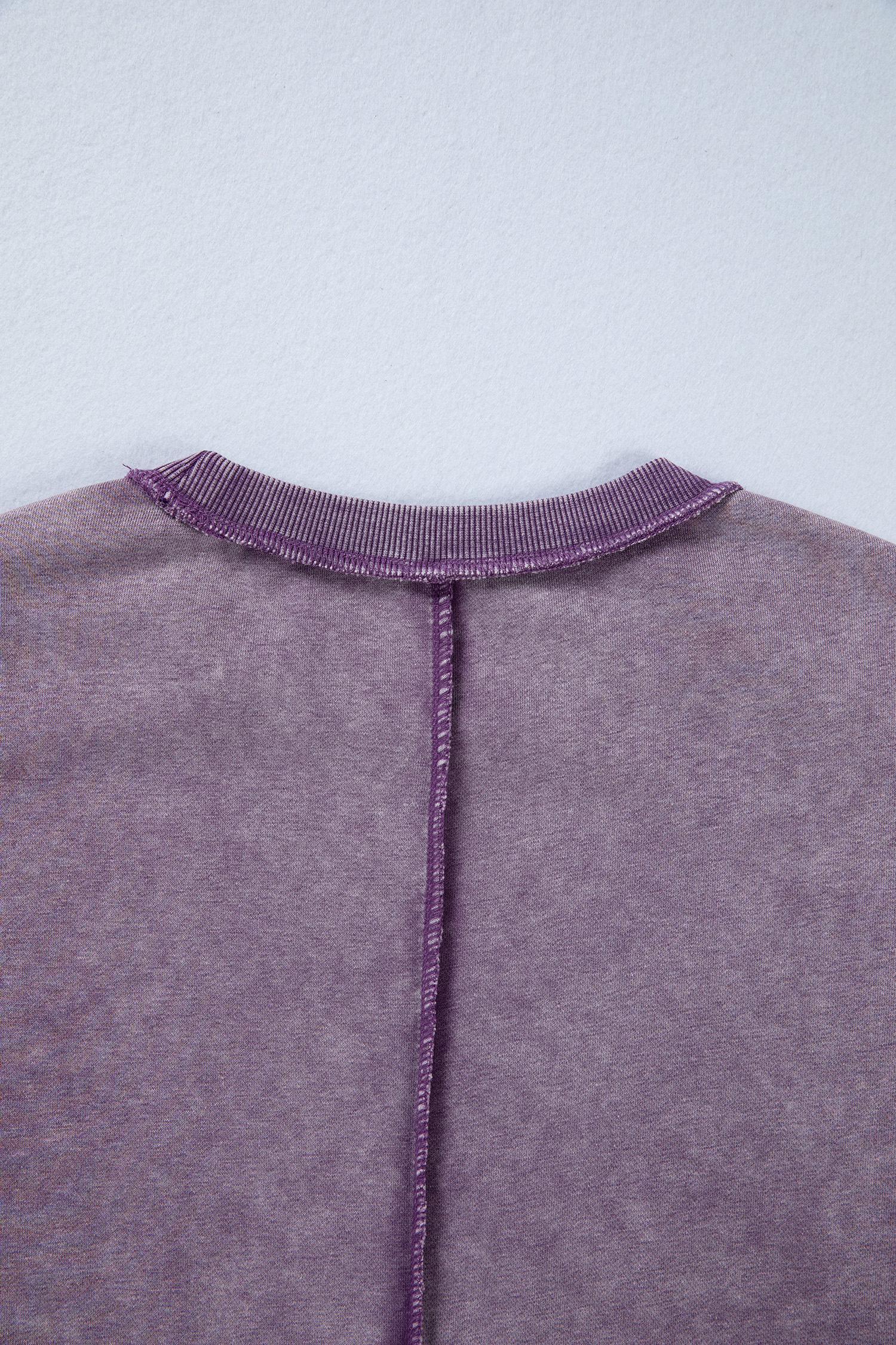 Valerian Mineral Wash Exposed Seam Side Slit Sweatshirt - loveforevers