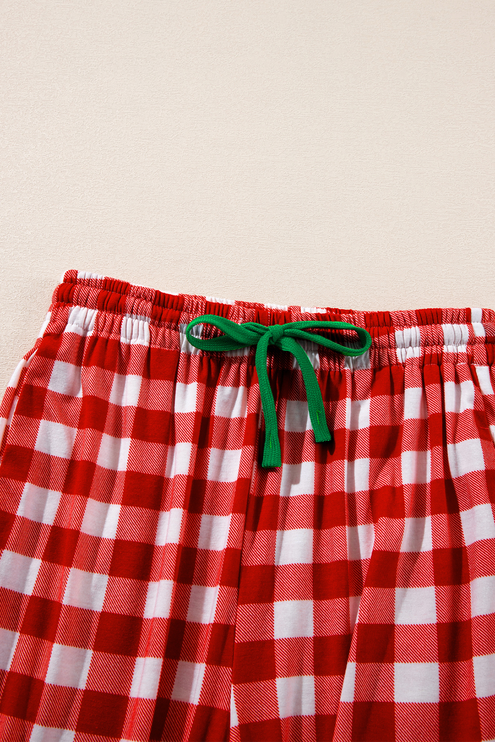 Fiery Red Christmas Plaid Print Shirt and Pants Pajama Set - loveforevers