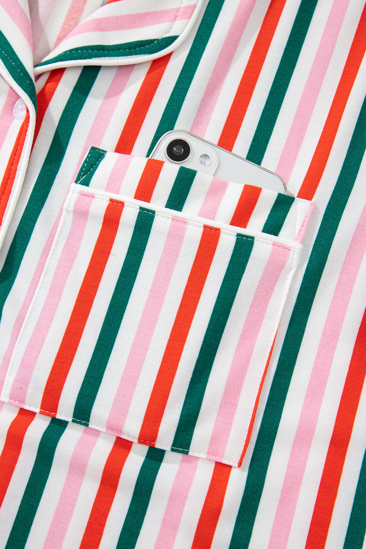 Pink Stripe Christmas Long Sleeve Shirt Style Lounge Dress - loveforevers