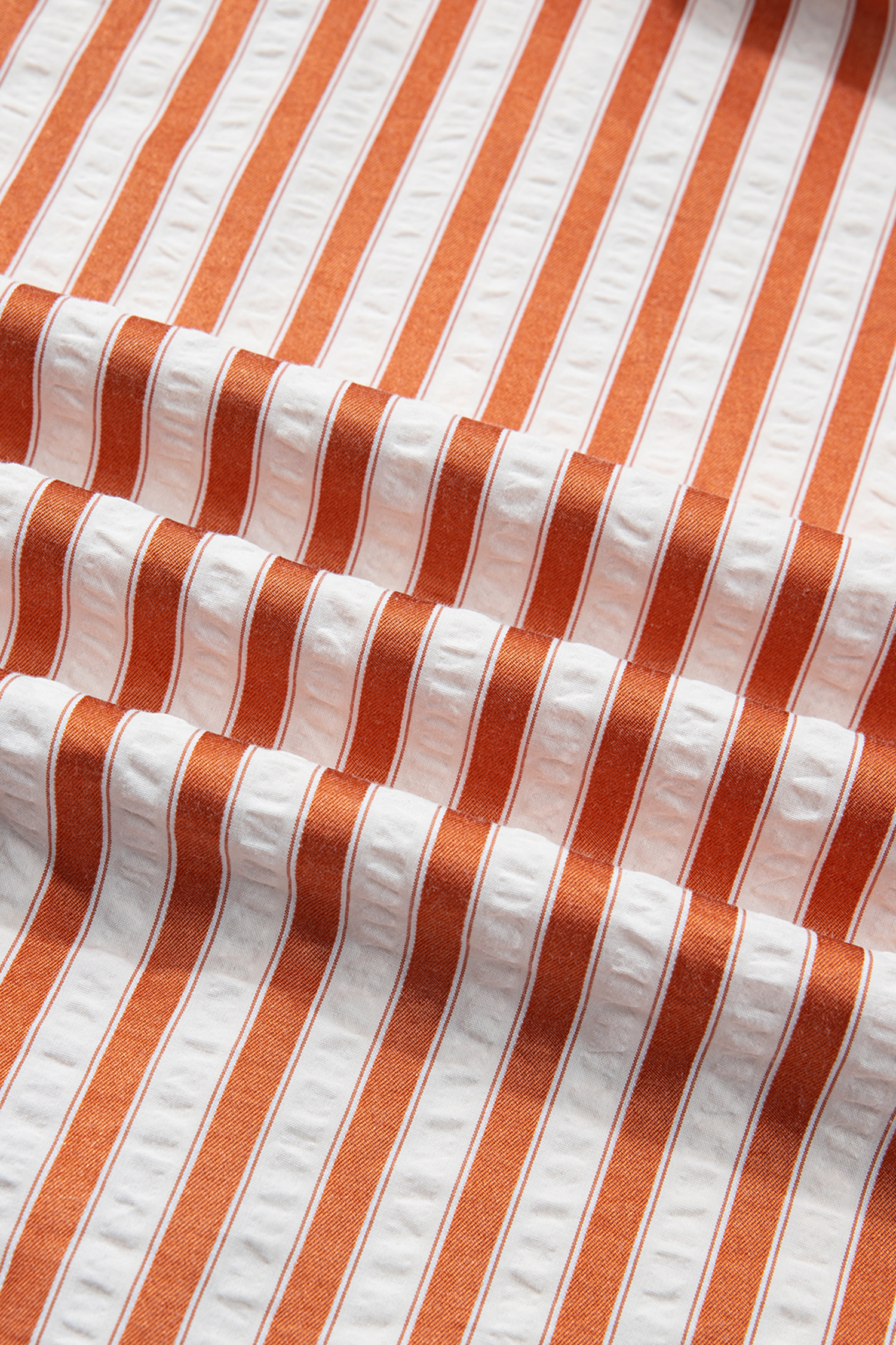 Brown Stripe Pinched V Neck Turn-up Cuffs Shift Mini Dress - loveforevers