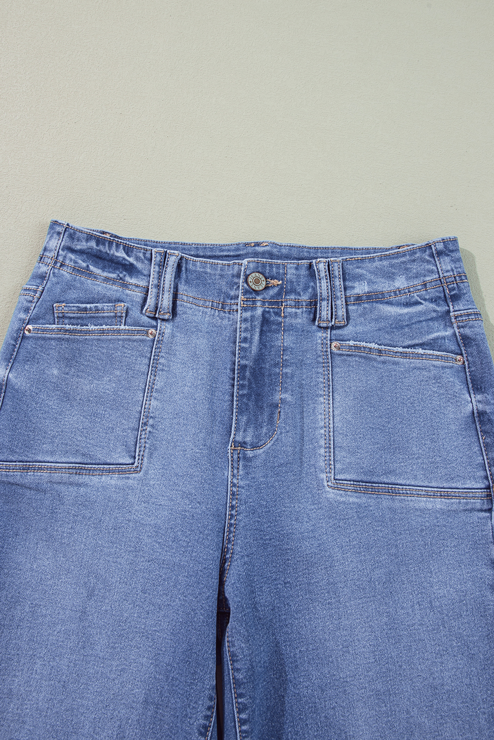 Dusk Blue Loose Straight Leg Cropped High Waist Jeans - loveforevers