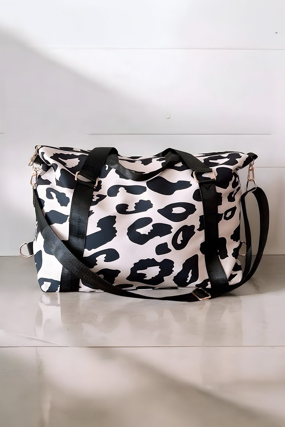 Bright Pink Leopard Print Large Travel Bag - loveforevers