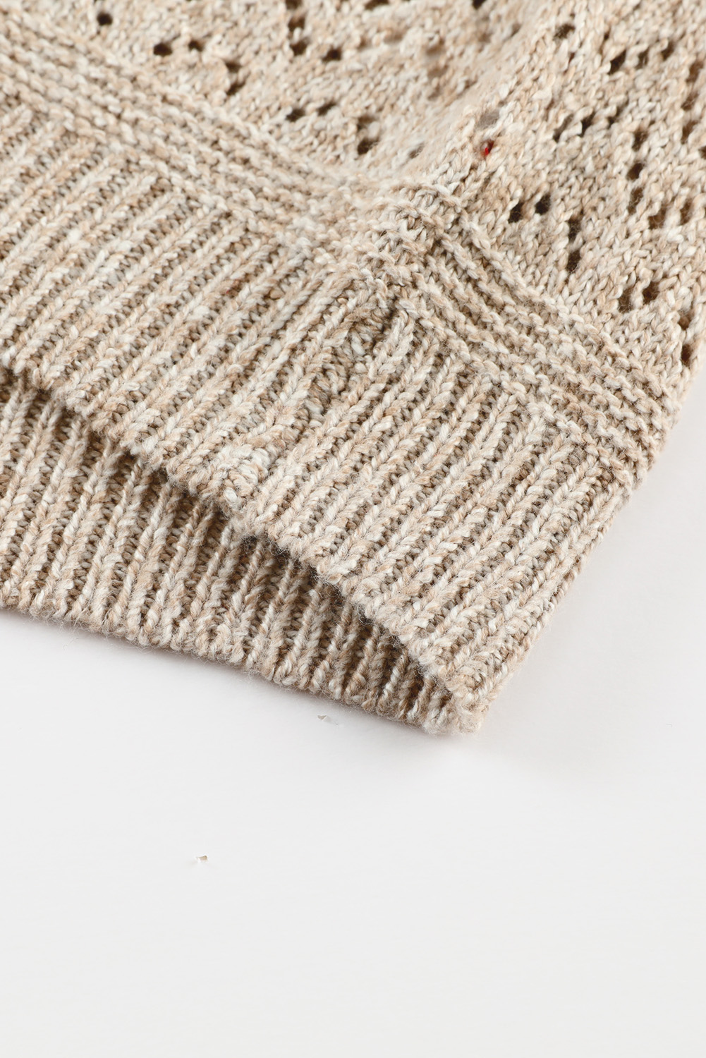 Sky Blue Eyelet Pattern Detail V Neck Drop Shoulder Sweater - loveforevers