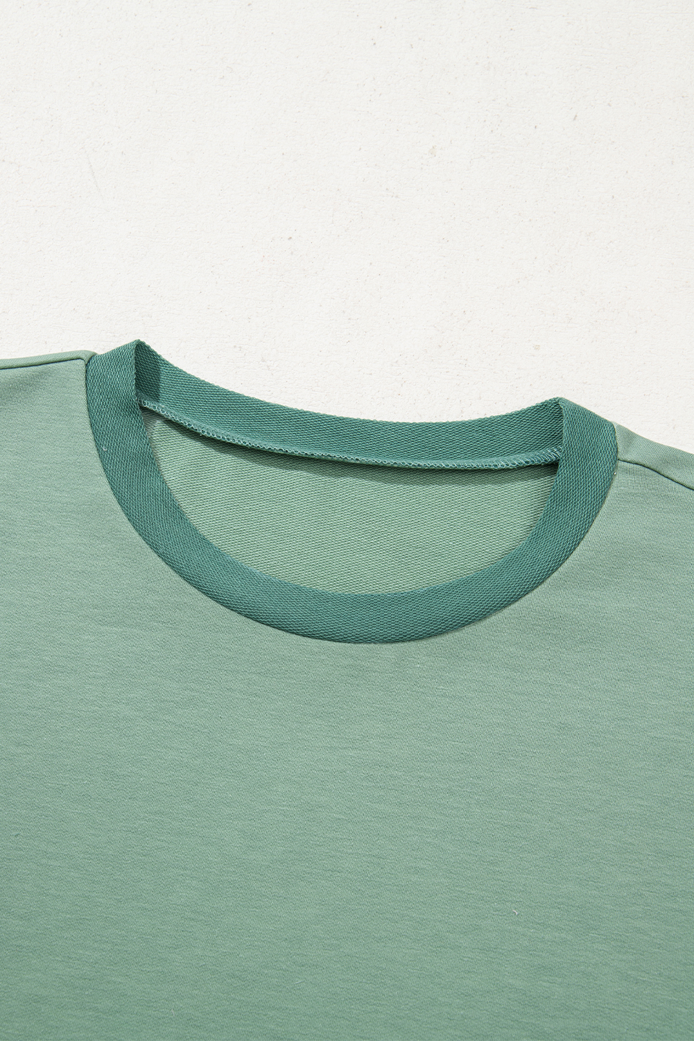 Smoke Green Half Sleeve Raw Seam High Low Side Split Top - loveforevers