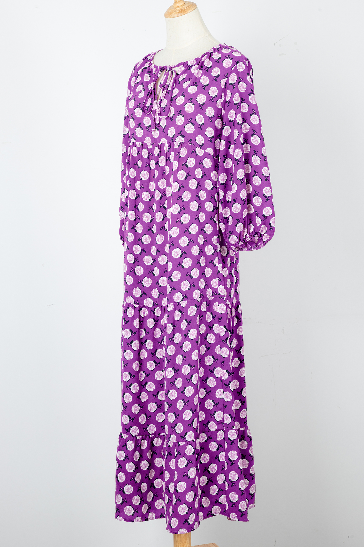 Sky Blue Boho Printed Half Sleeve Maxi Dress - loveforevers