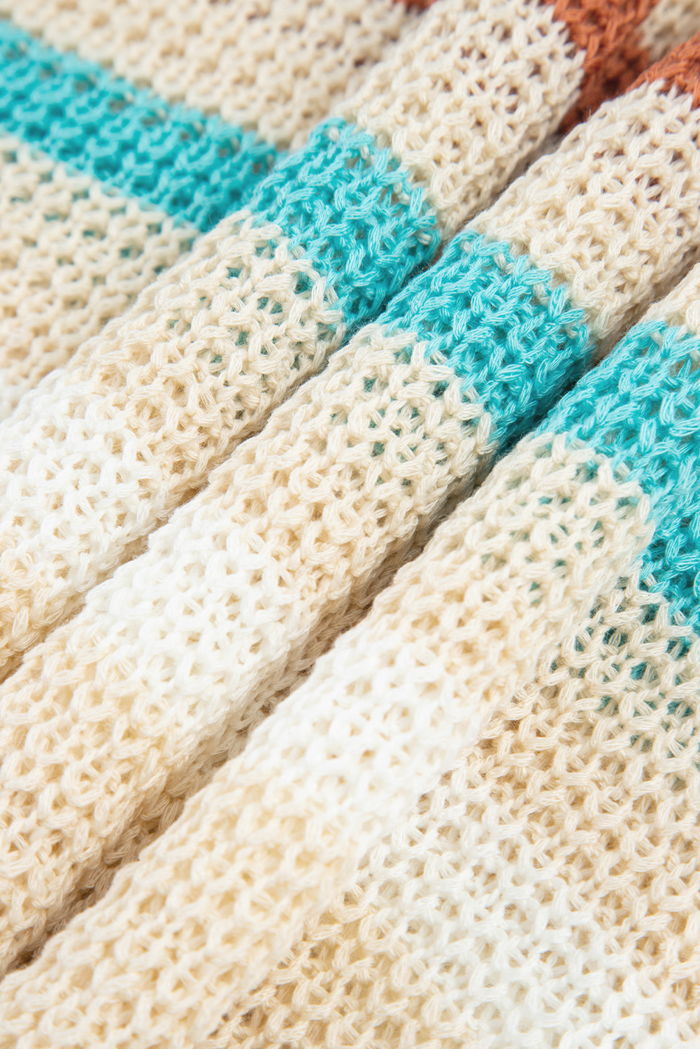 Khaki Stripe Textured Knit V Neck Sweater Vest - loveforevers