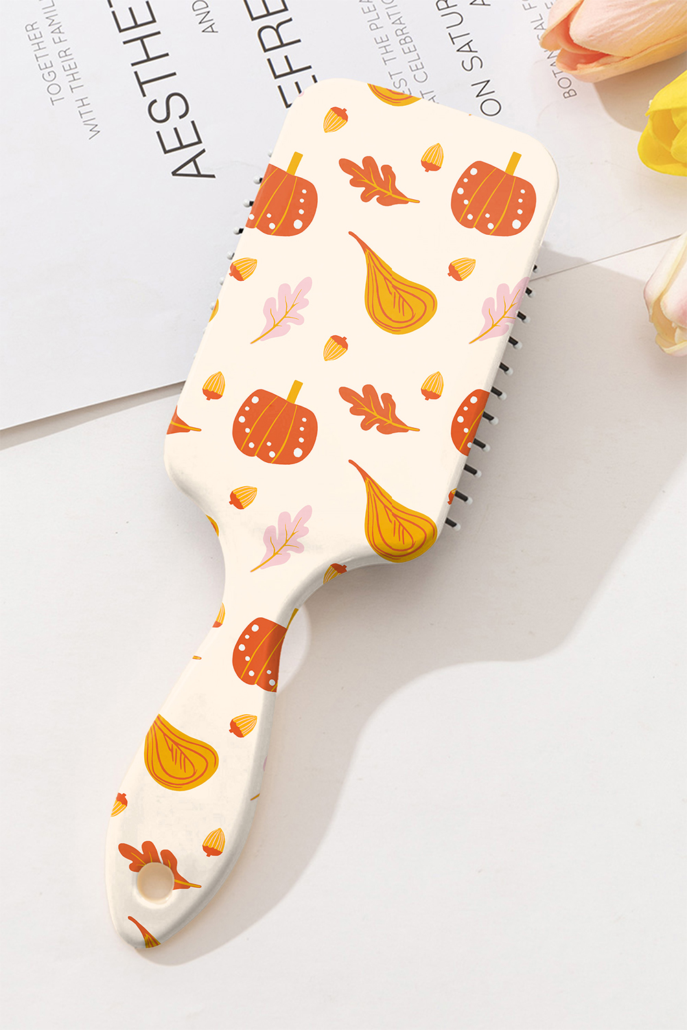 Grapefruit Orange Pumpkin Fall Vibe Print Air Cushion Comb - loveforevers