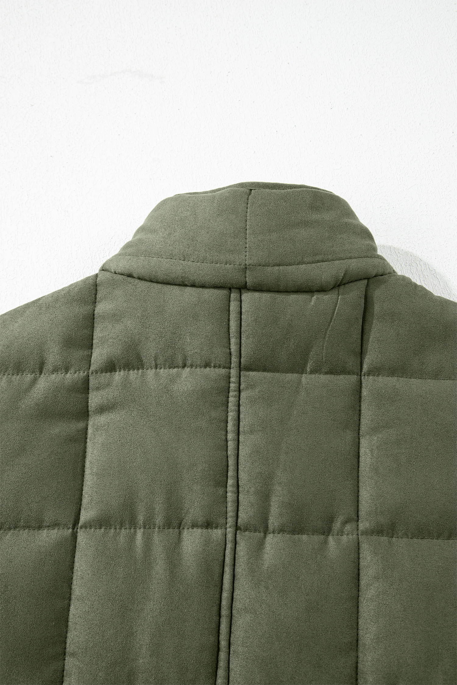 Khaki Zip-Up Pocket Quilted Jacket - loveforevers