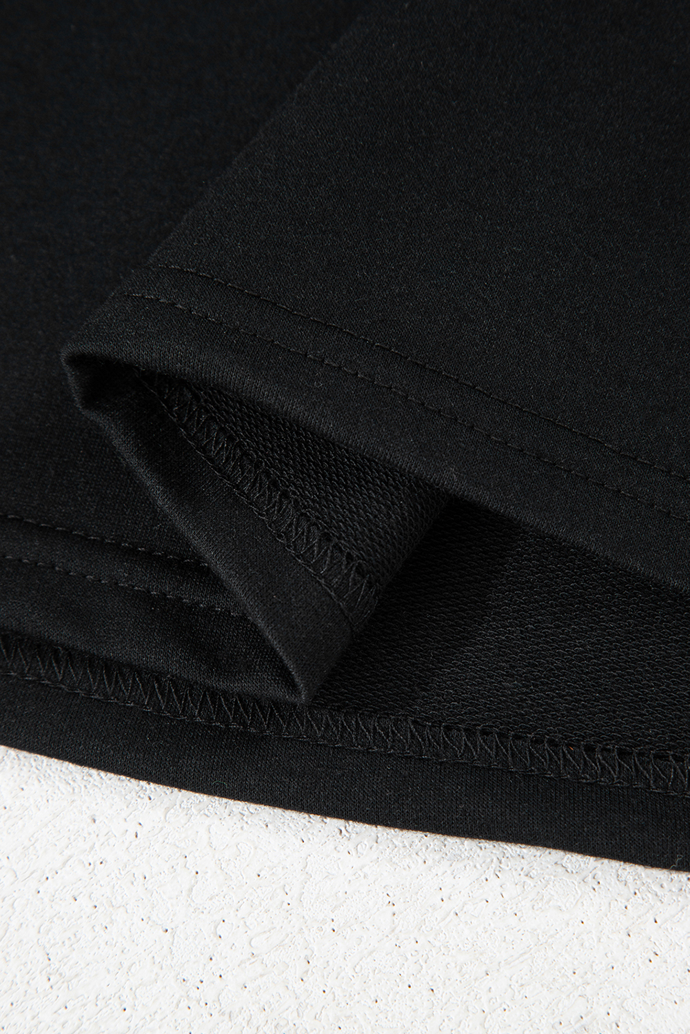 Black Striped Patch Front Casual Tee - loveforevers