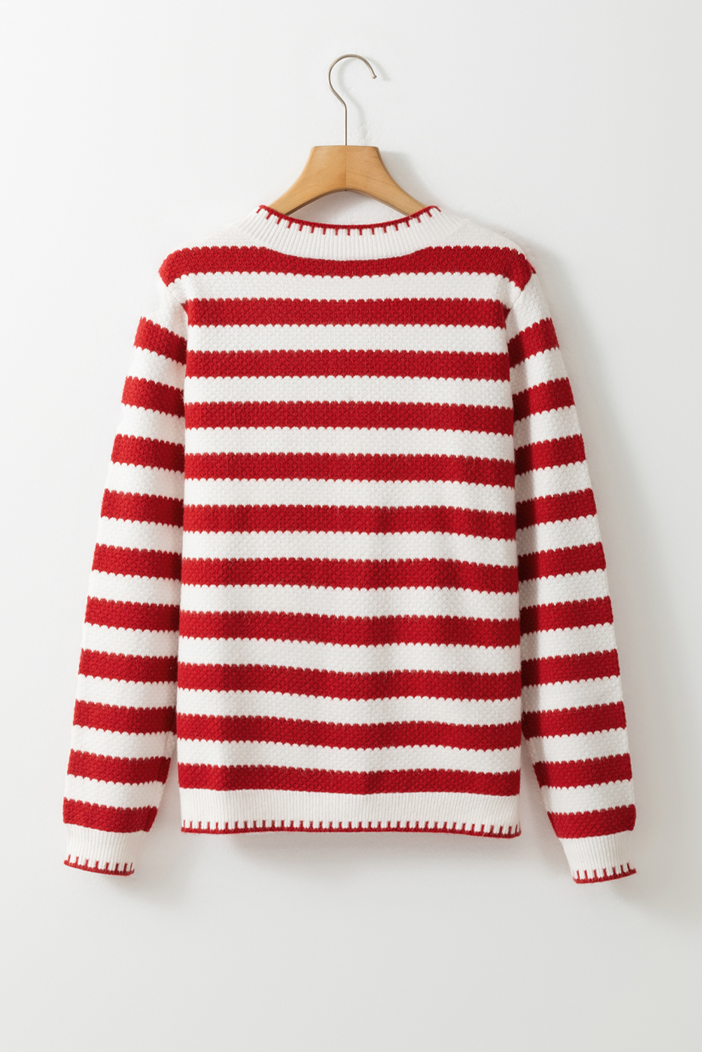 Red Stripe Chic Golden Button Cardigan Sweater - loveforevers
