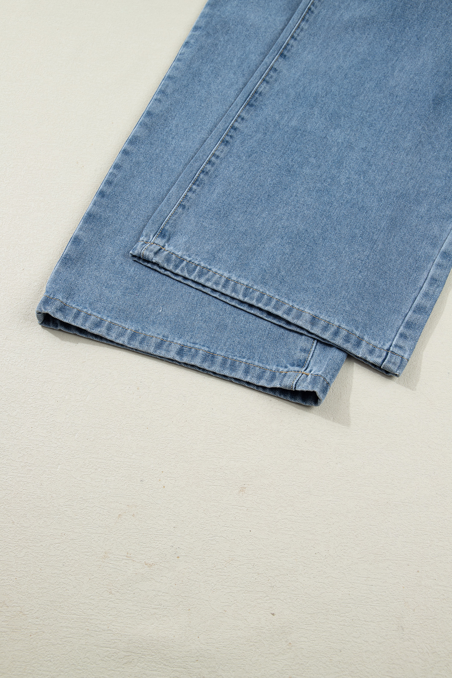 Dusk Blue Pleated Wide Leg Retro Pocketed Denim Jumpsuit - loveforevers