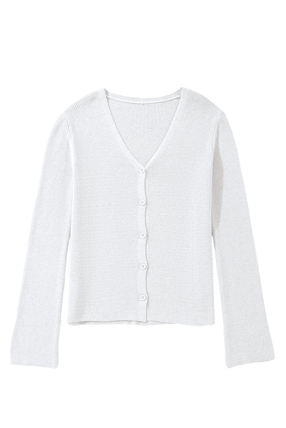 Moss Green Lightweight Ribbed Knit Button Front V Neck Cardigan - loveforevers