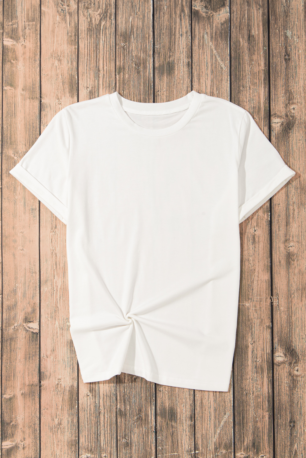 Khaki Casual Plain Crew Neck Tee - loveforevers