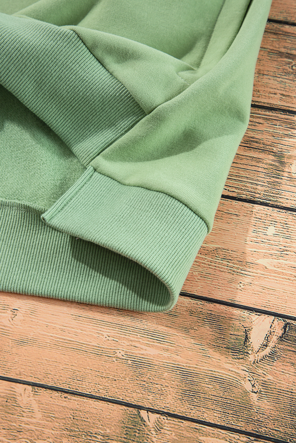 Grass Green Solid Fleece Lined Drop Shoulder High Low Sweatshirt - loveforevers
