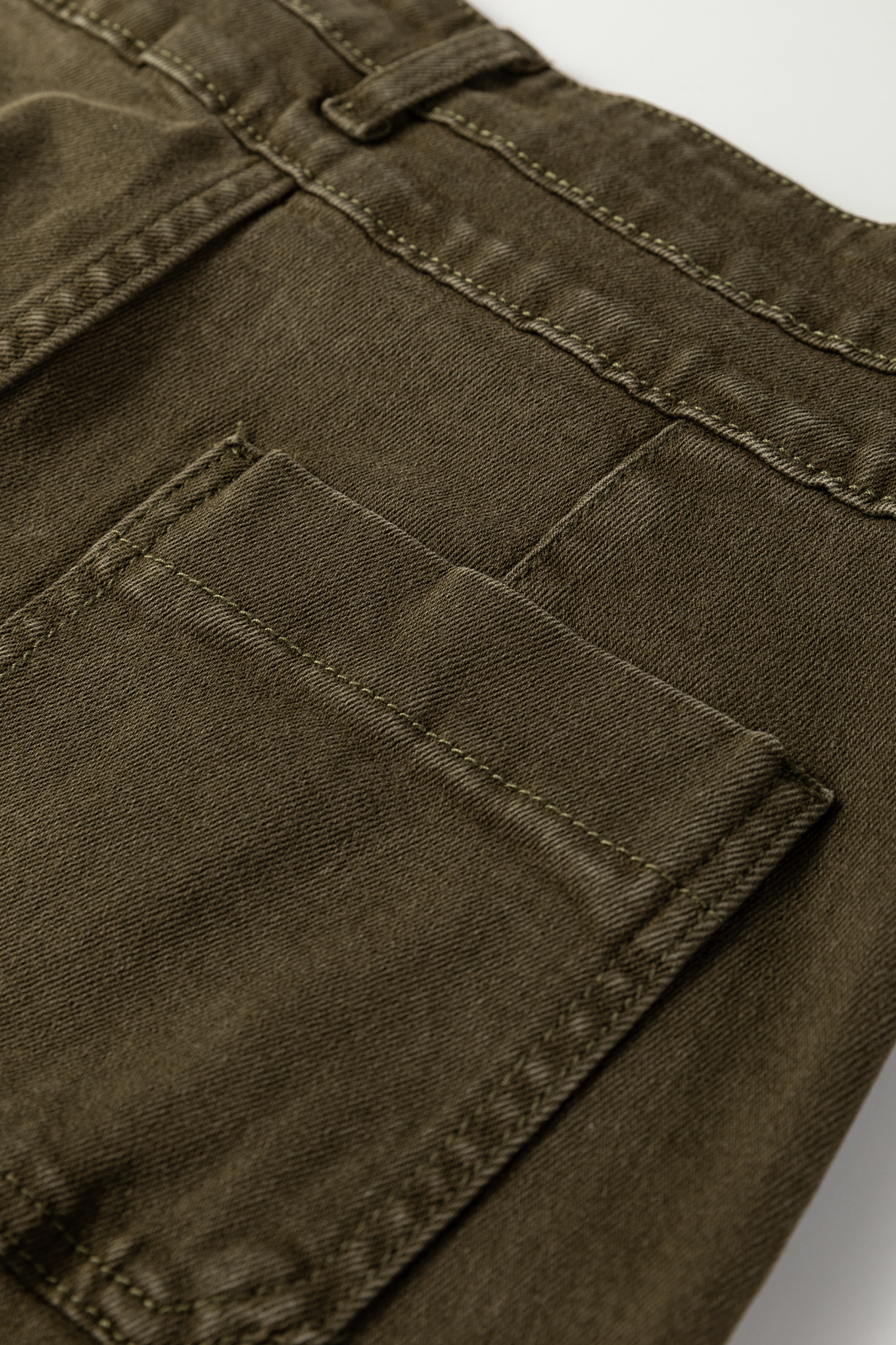 Jungle Green Double Waistband Loose Straight Jeans - loveforevers