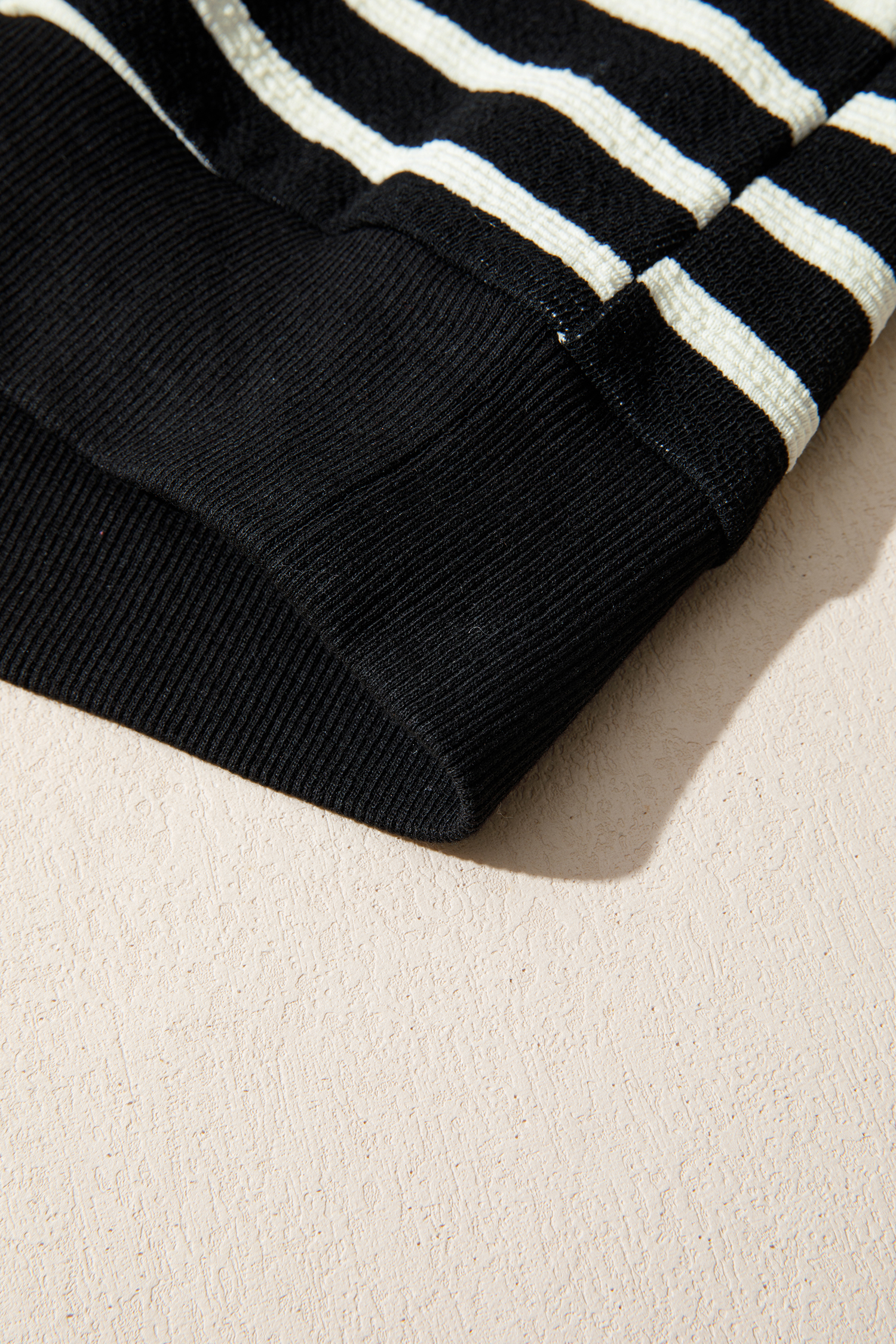 White Stripe Contrast MERRY Letter Christmas Print Drop Shoulder Sweatshirt - loveforevers