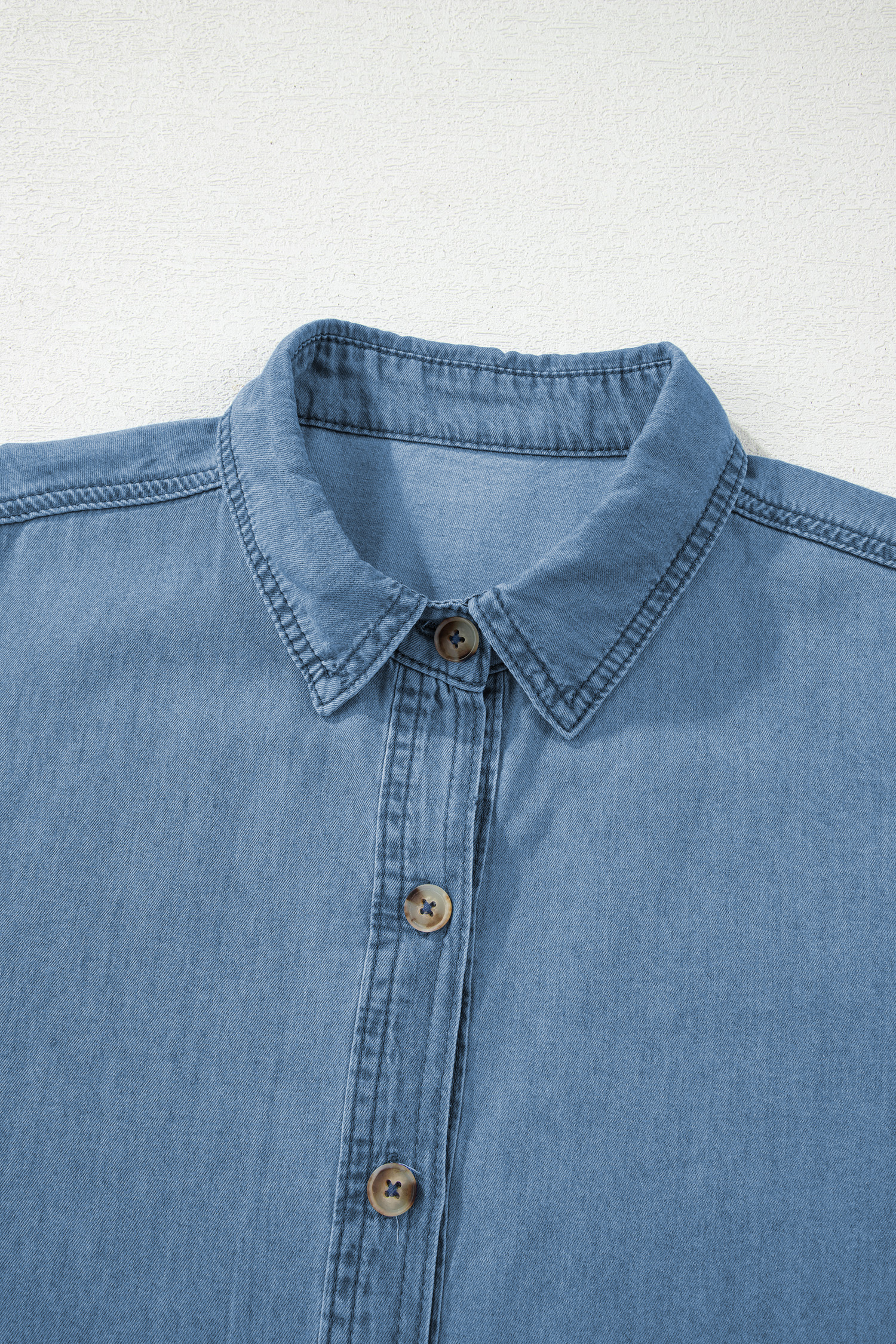 Myosotis Buttoned Down Slim Denim Shirt - loveforevers