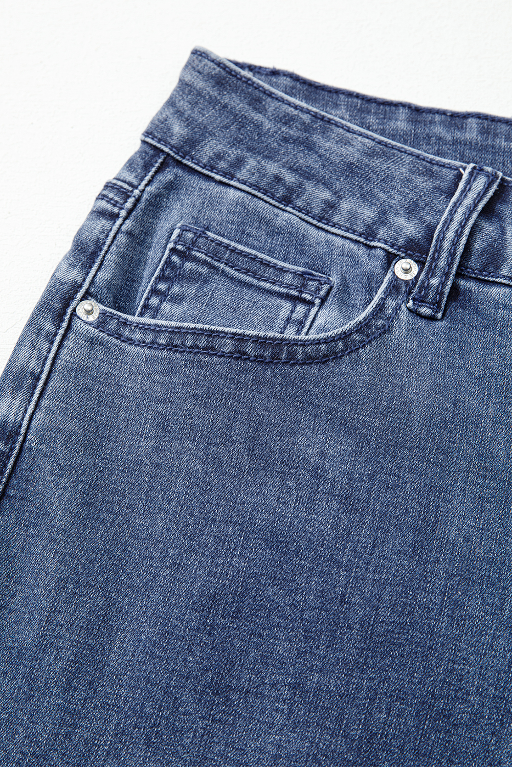 Dirty blue High Waist Button Zip Fly Bell Bottom Jeans - loveforevers