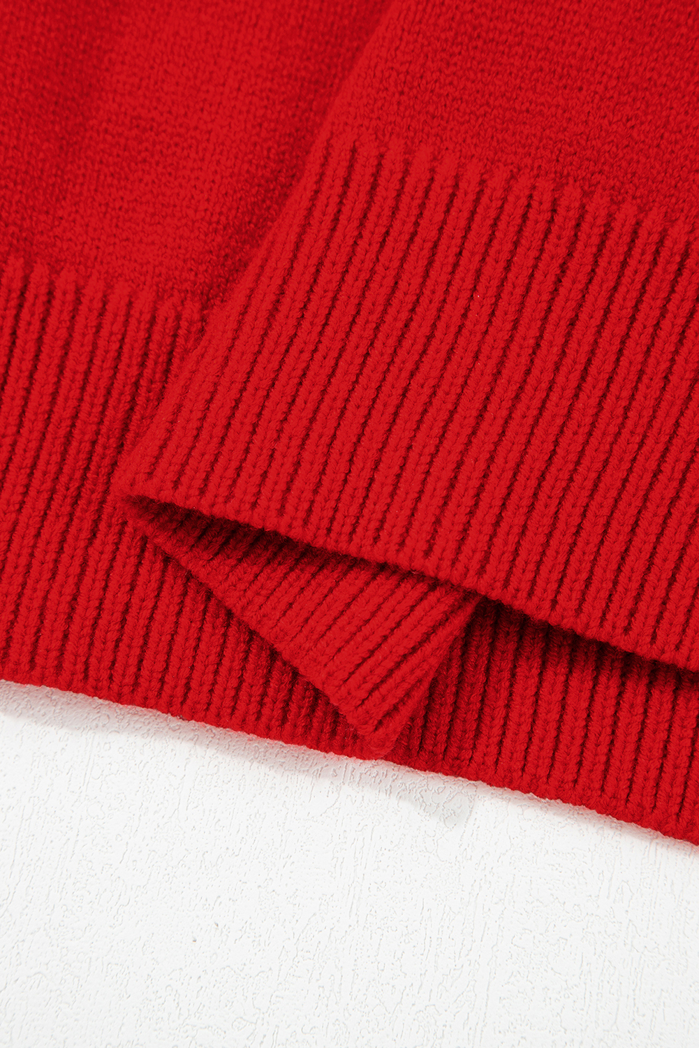 Fiery Red Merry Snowflake Pattern Christmas Turtleneck Sweater - loveforevers