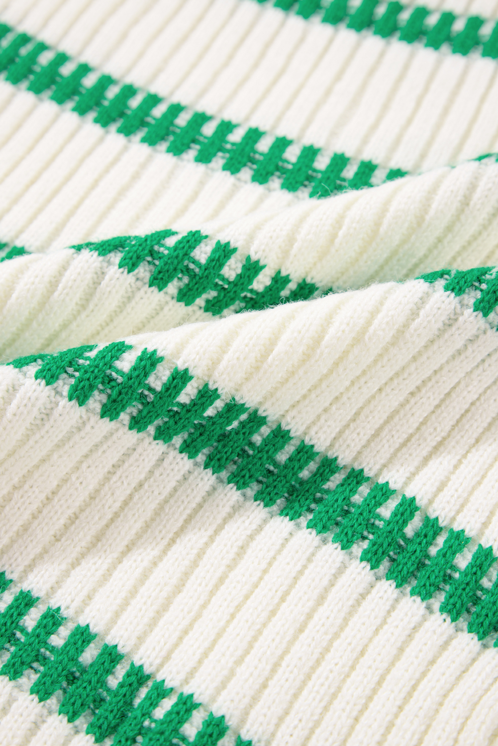 Bright Green Striped Round Neck Casual Sweater Vest - loveforevers