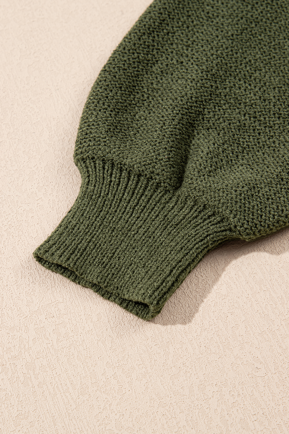 Vineyard Green Chunky Knit Raglan Sleeve Pullover Sweater - loveforevers