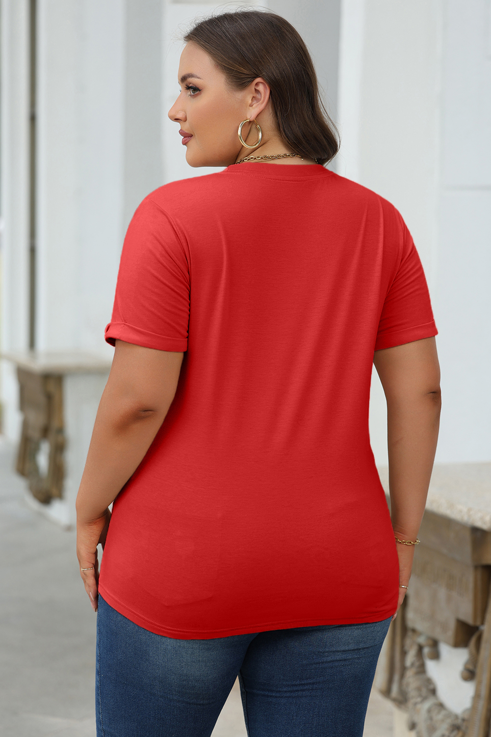 Khaki Casual Plain Crew Neck Tee - loveforevers