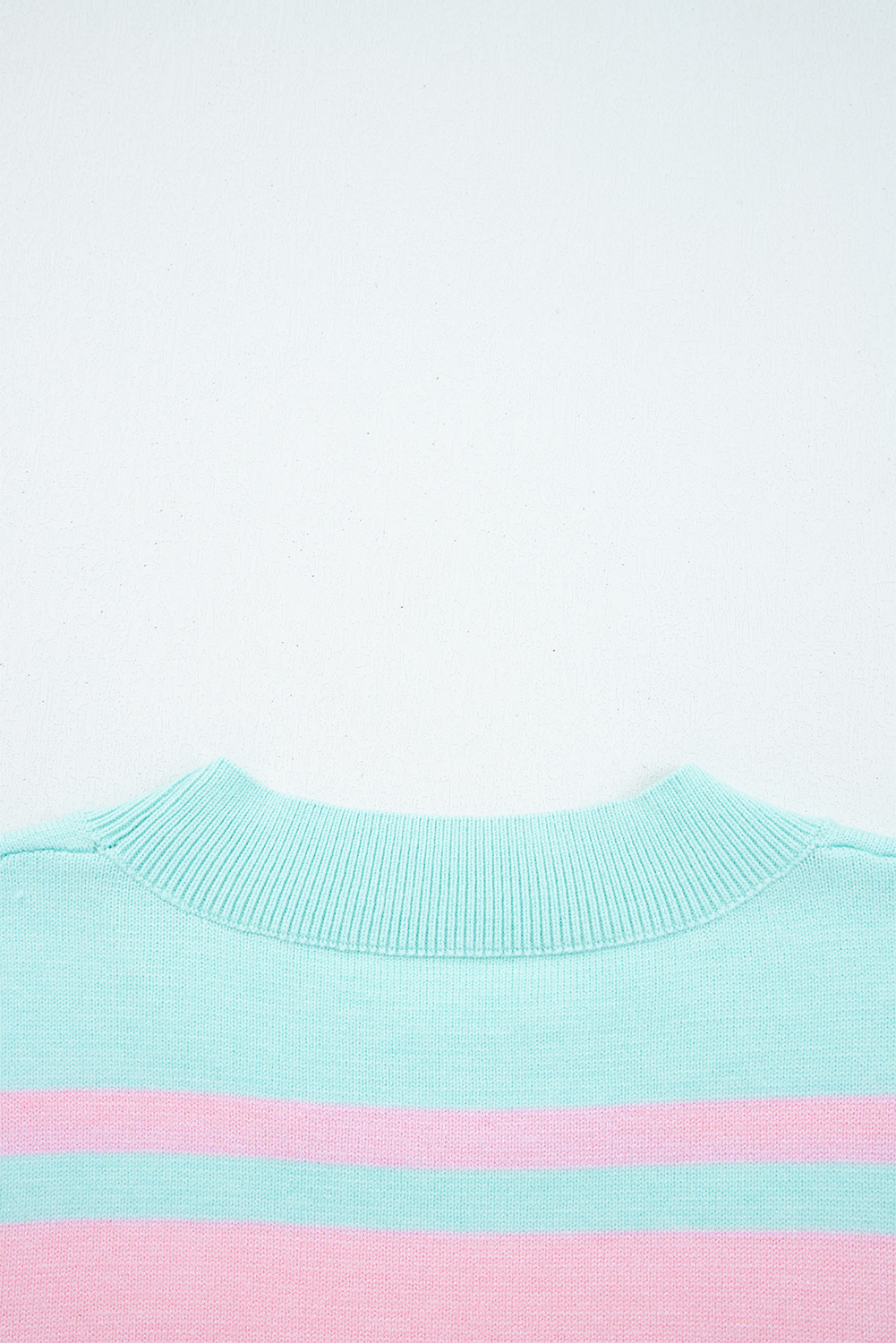 Multicolour Striped Knit Ribbed Trim Boxy Fit Cropped Sweater - loveforevers
