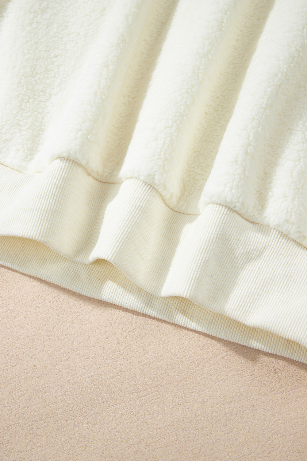Beige Sherpa HOWDY Patched Pullover Sweatshirt - loveforevers