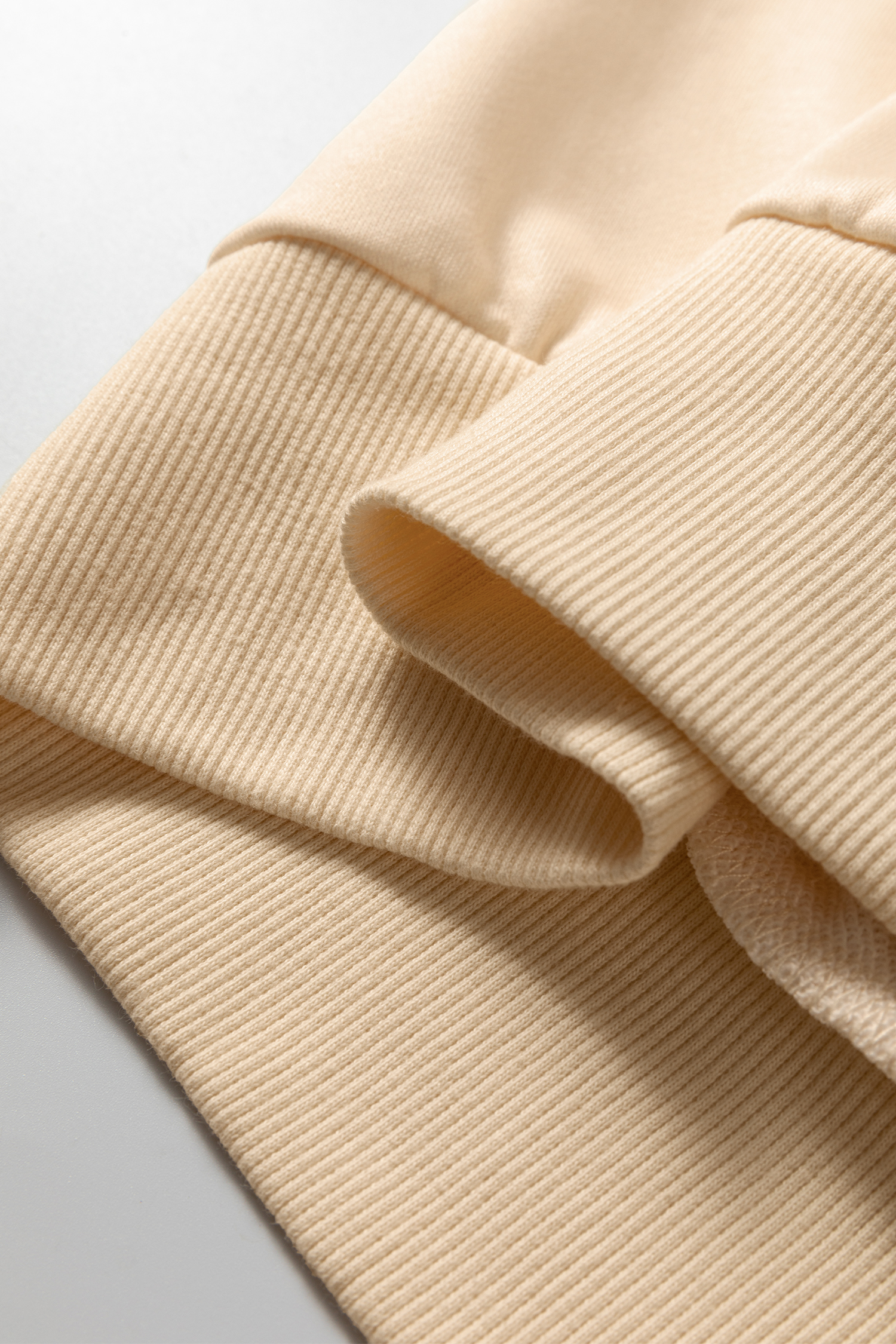 Beige Stripe Puff Sleeve Casual Pullover Sweatshirt - loveforevers