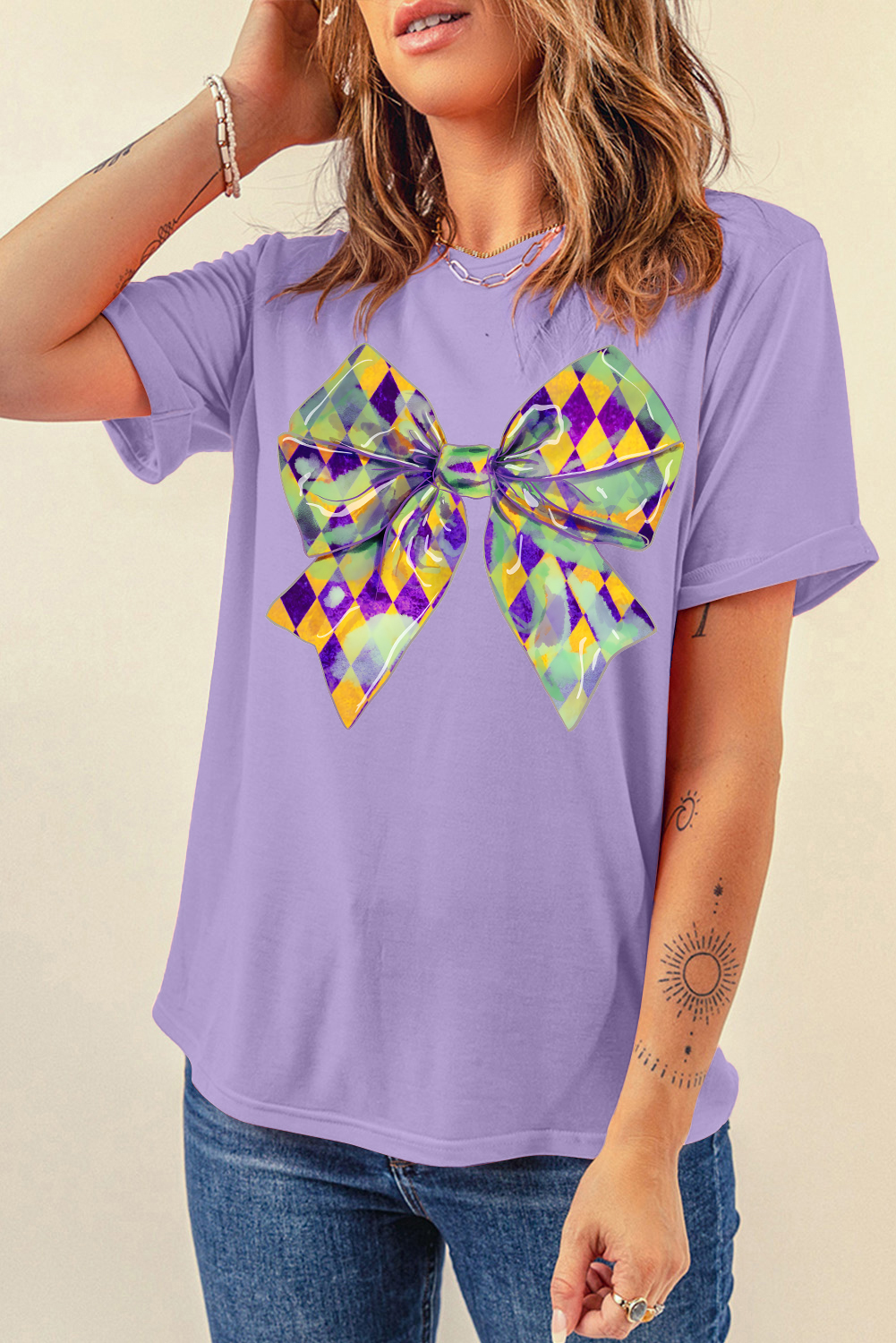 Wisteria Sequin mardi gras Graphic T Shirt - loveforevers