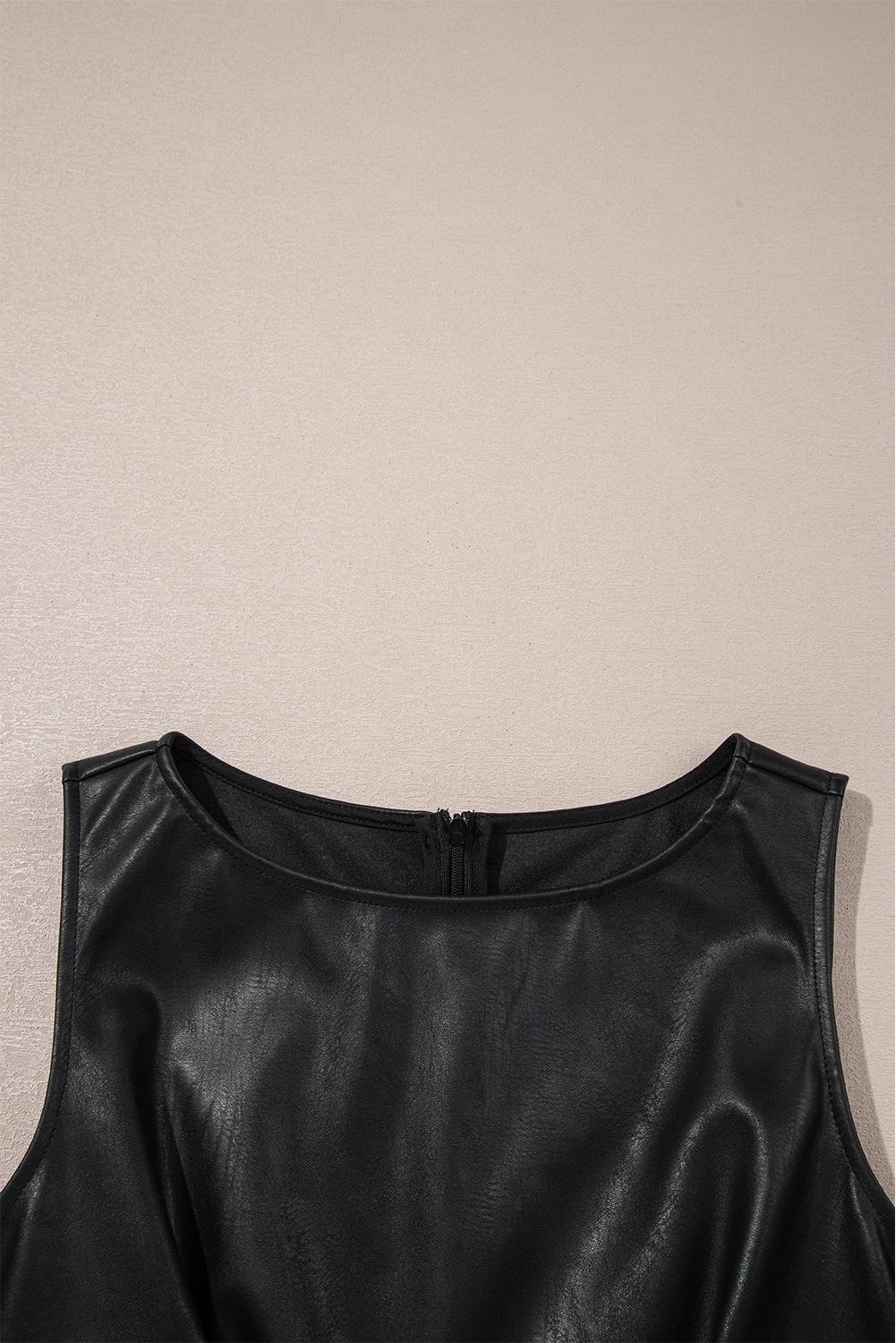 Wild Ginger  Vegan Leather Sleeveless Mini Dress - loveforevers