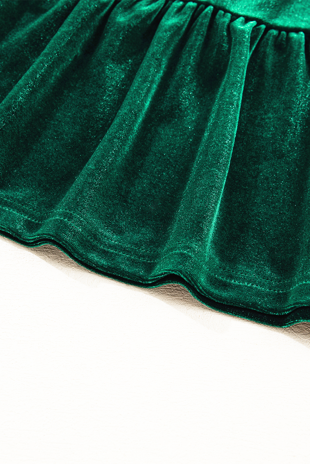 Evergreen Sequin Puff Sleeve High Waist Tiered Velvet Mini Dress - loveforevers