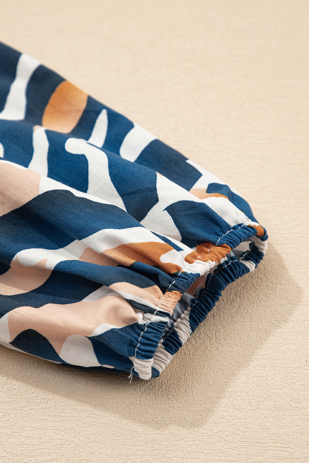 Blue Zebra Print Tied Front Puff Sleeve Top - loveforevers