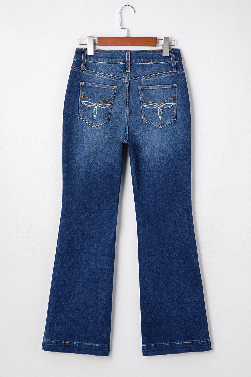 Sail Blue Western Stitch Patched Pocket Bootcut Jeans - loveforevers